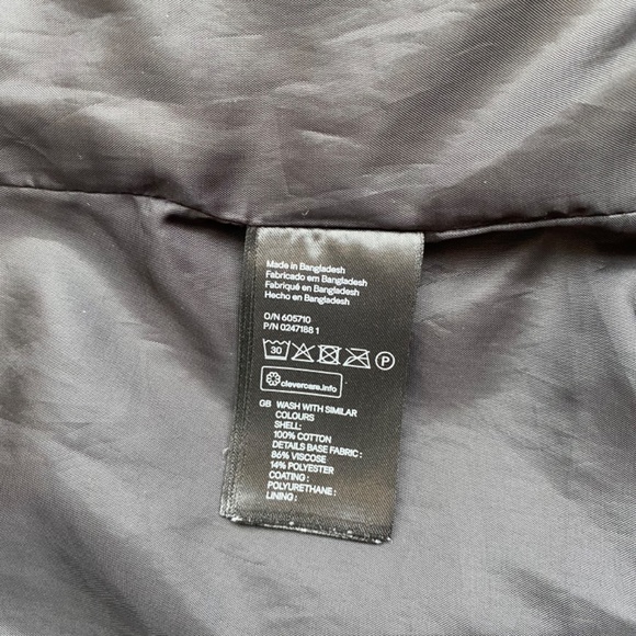 H&M Army Green Jacket Faux Leather Sleeves - US 2 - Picture 7 of 15